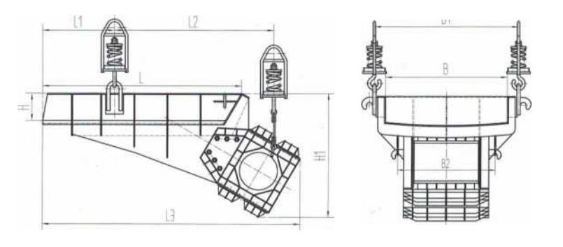 XZG雙質體振動給料機外形簡圖 XZG雙質體振動給料機外形簡圖-河南振江機械